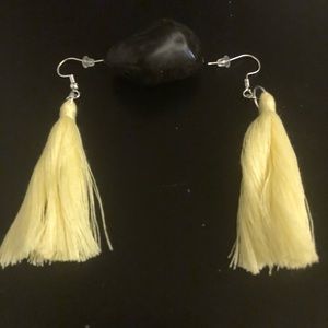 Handmade Brand New Bright Yellow Tassel Earrings